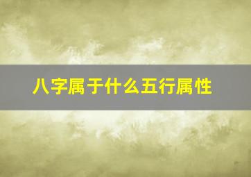 八字属于什么五行属性