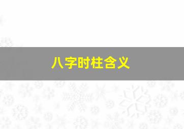 八字时柱含义