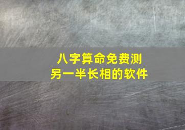 八字算命免费测另一半长相的软件