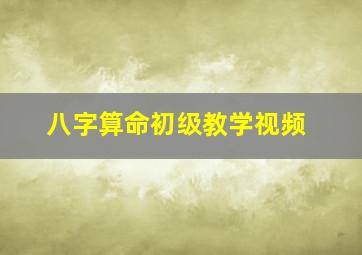 八字算命初级教学视频