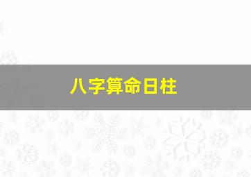 八字算命日柱