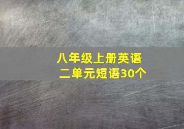 八年级上册英语二单元短语30个