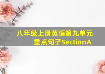 八年级上册英语第九单元重点句子SectionA