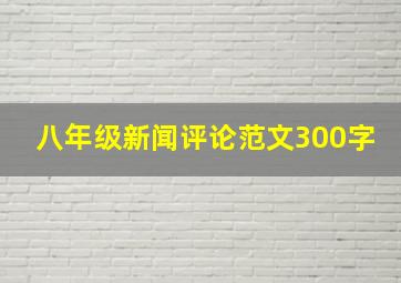 八年级新闻评论范文300字