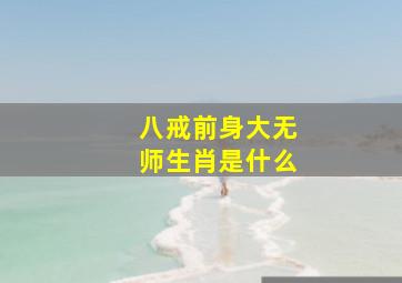 八戒前身大无师生肖是什么