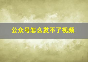 公众号怎么发不了视频