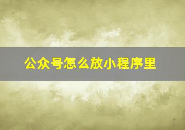 公众号怎么放小程序里