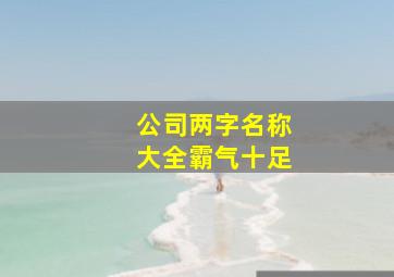 公司两字名称大全霸气十足