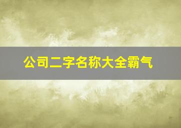 公司二字名称大全霸气