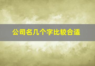 公司名几个字比较合适