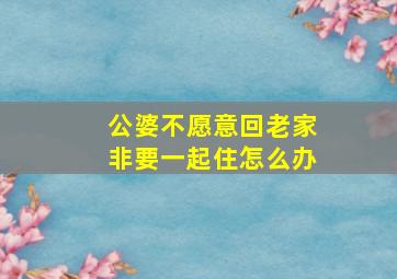 公婆不愿意回老家非要一起住怎么办