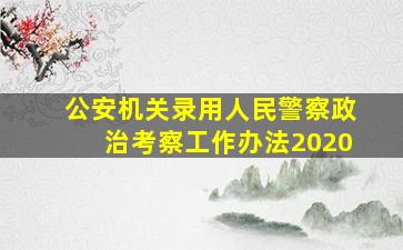 公安机关录用人民警察政治考察工作办法2020