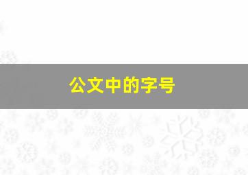 公文中的字号