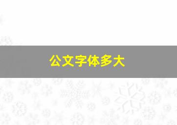 公文字体多大