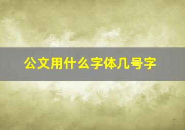 公文用什么字体几号字