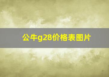 公牛g28价格表图片