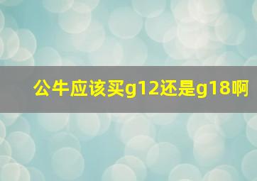 公牛应该买g12还是g18啊