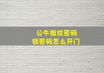 公牛指纹密码锁密码怎么开门