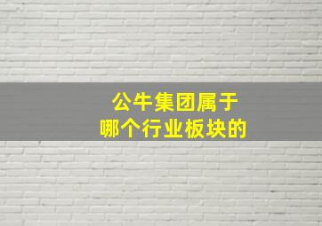 公牛集团属于哪个行业板块的