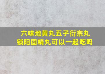 六味地黄丸五子衍宗丸锁阳固精丸可以一起吃吗