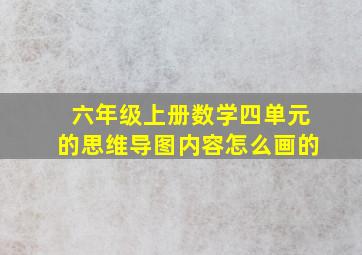 六年级上册数学四单元的思维导图内容怎么画的