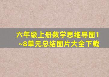 六年级上册数学思维导图1~8单元总结图片大全下载