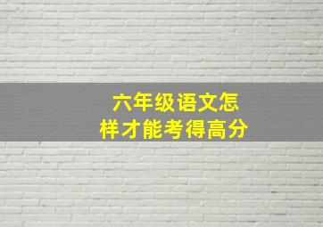 六年级语文怎样才能考得高分