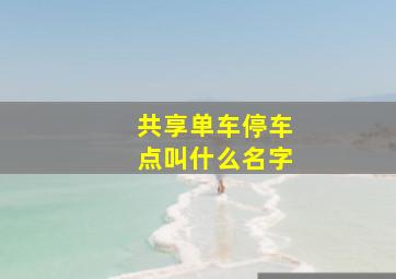 共享单车停车点叫什么名字