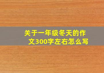 关于一年级冬天的作文300字左右怎么写