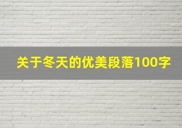 关于冬天的优美段落100字