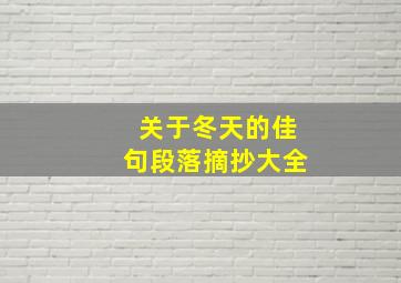 关于冬天的佳句段落摘抄大全