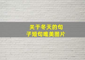 关于冬天的句子短句唯美图片