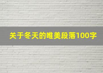 关于冬天的唯美段落100字