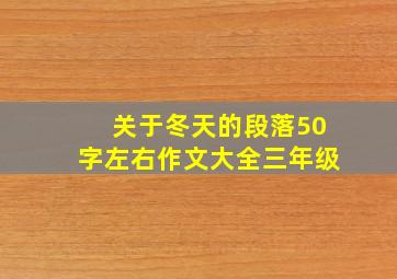 关于冬天的段落50字左右作文大全三年级