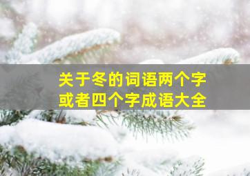 关于冬的词语两个字或者四个字成语大全