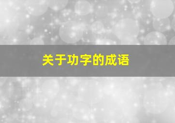 关于功字的成语