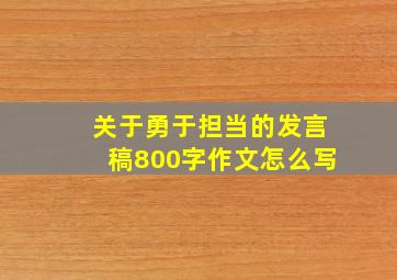 关于勇于担当的发言稿800字作文怎么写