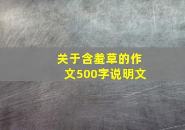 关于含羞草的作文500字说明文