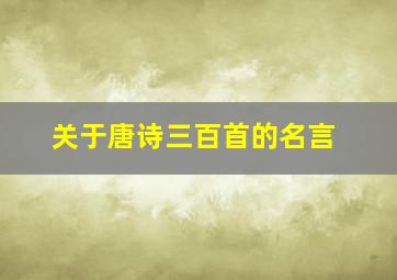 关于唐诗三百首的名言