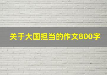 关于大国担当的作文800字