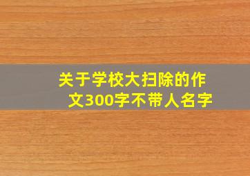 关于学校大扫除的作文300字不带人名字