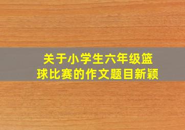 关于小学生六年级篮球比赛的作文题目新颖