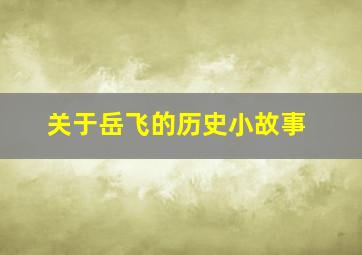 关于岳飞的历史小故事