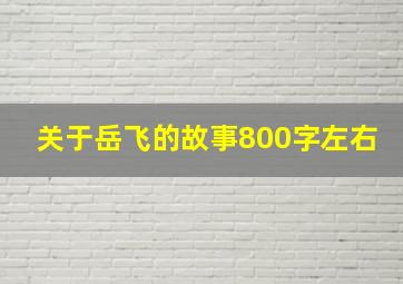 关于岳飞的故事800字左右