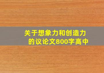 关于想象力和创造力的议论文800字高中