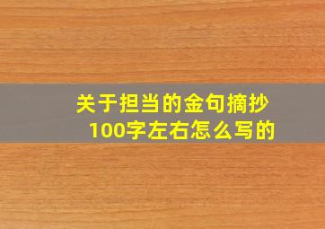 关于担当的金句摘抄100字左右怎么写的