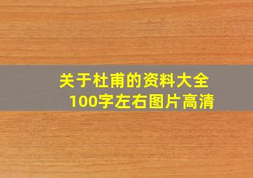 关于杜甫的资料大全100字左右图片高清