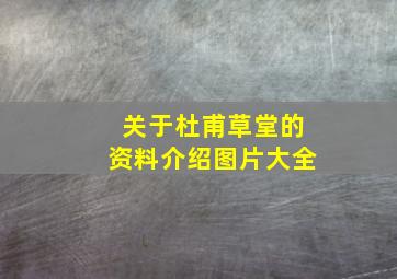 关于杜甫草堂的资料介绍图片大全