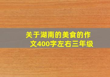 关于湖南的美食的作文400字左右三年级