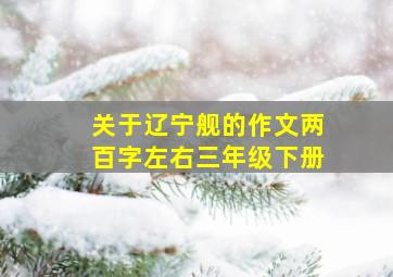 关于辽宁舰的作文两百字左右三年级下册